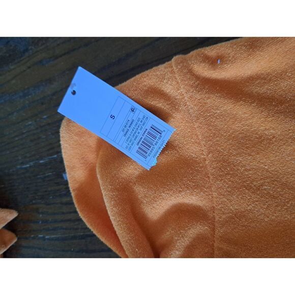 New Small Wild Fable Orange Halter Tie Terry One Piece Romper Shorts Outfit NWT - Picture 5 of 5